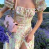 Women Summer Vintage Floral Dress