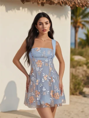 Women Mini Dress Summer Sleeveless
